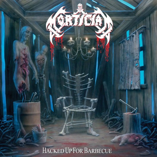 MORTICIAN - HACKED UP FOR BARBECUE (GATEFOLD, 2LP WHITE WITH SPLATTER VINYL)