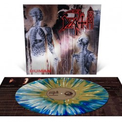 DEATH - HUMAN (WHITE, BLUE AND GOLD MERGE WITH SPLATTER VINYL WITH FOIL JACKET)
